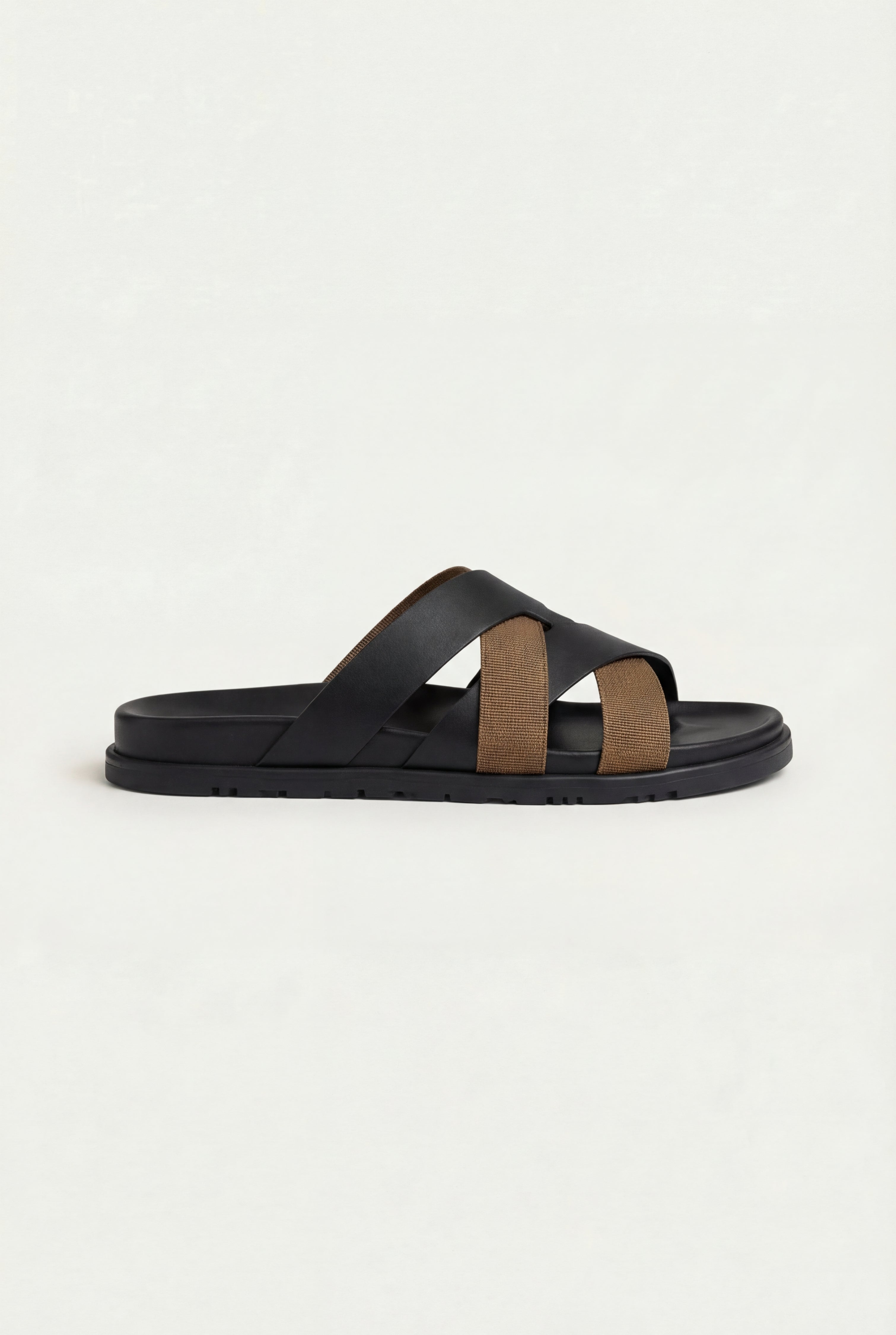 Amalfi Leather Sandal Black Tan