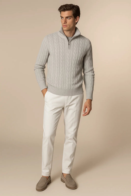 Delmare Cable Knit Grey