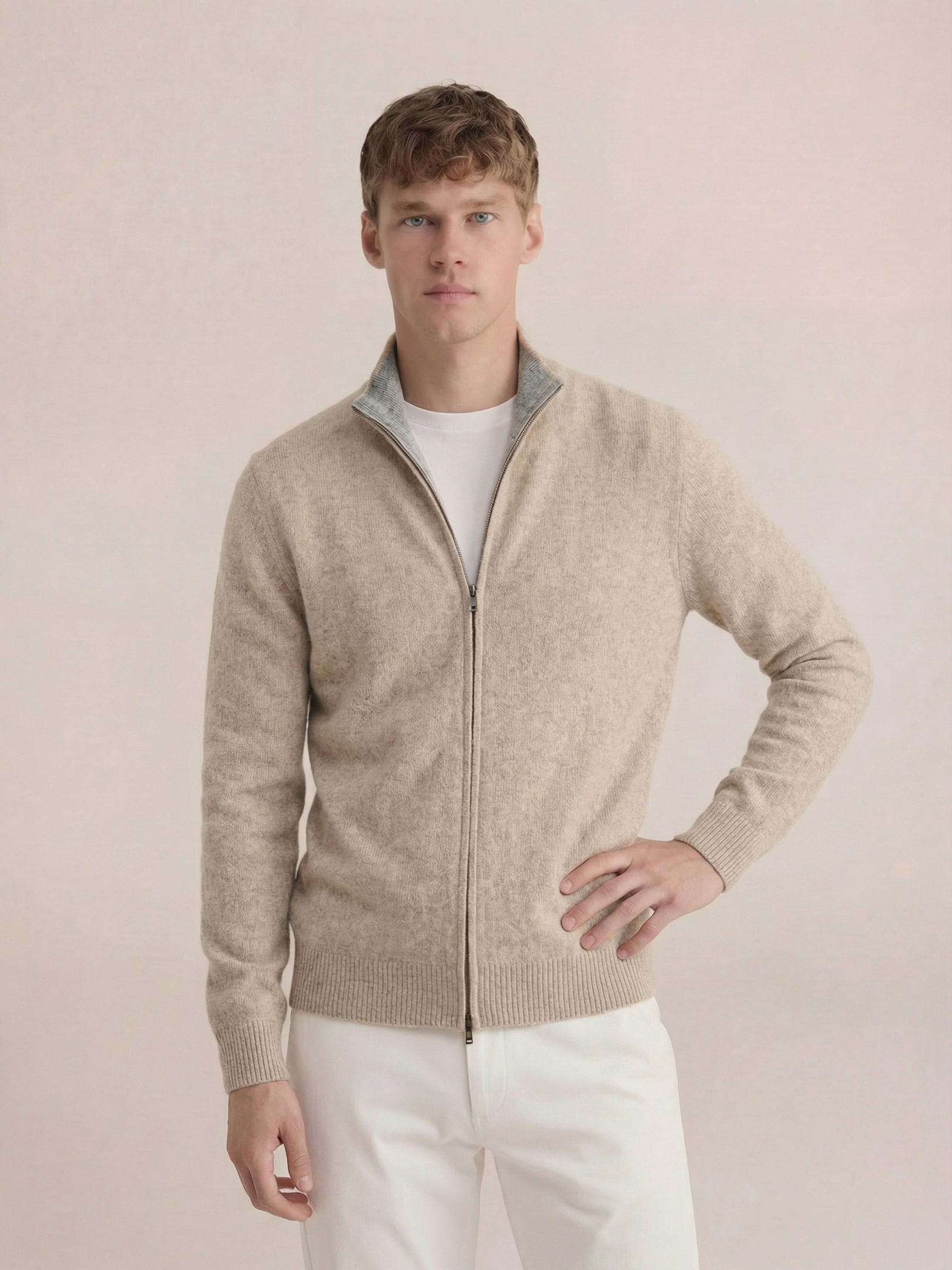 Sorrento Full-Zip Knit Beige