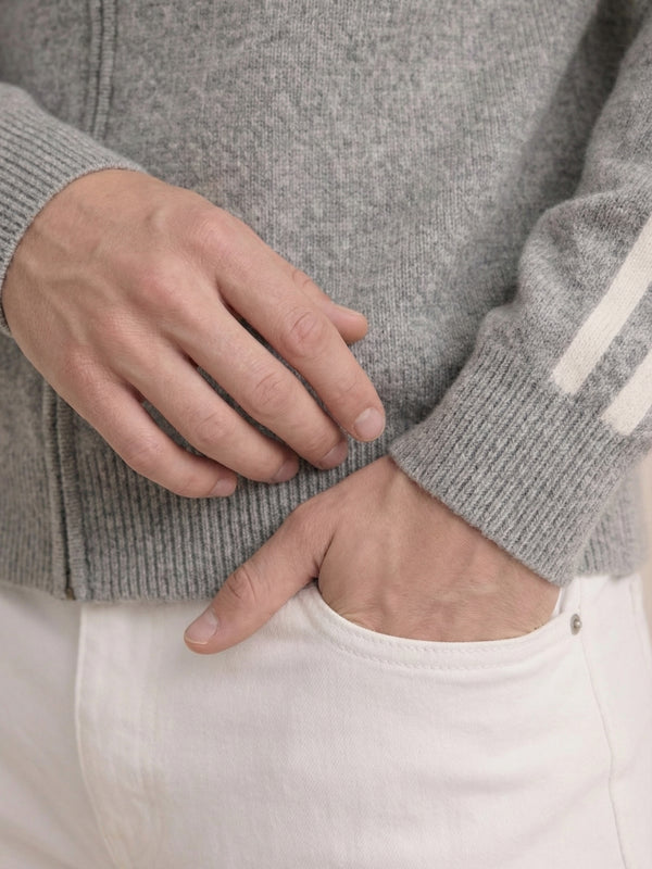 Monza Full-Zip Knit Grey