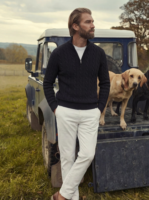 Corsaro Halve-Zip Wool Sweater Black