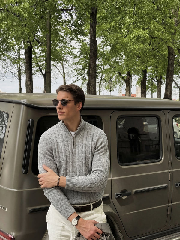 Corsaro Halve-Zip Wool Sweater Grey