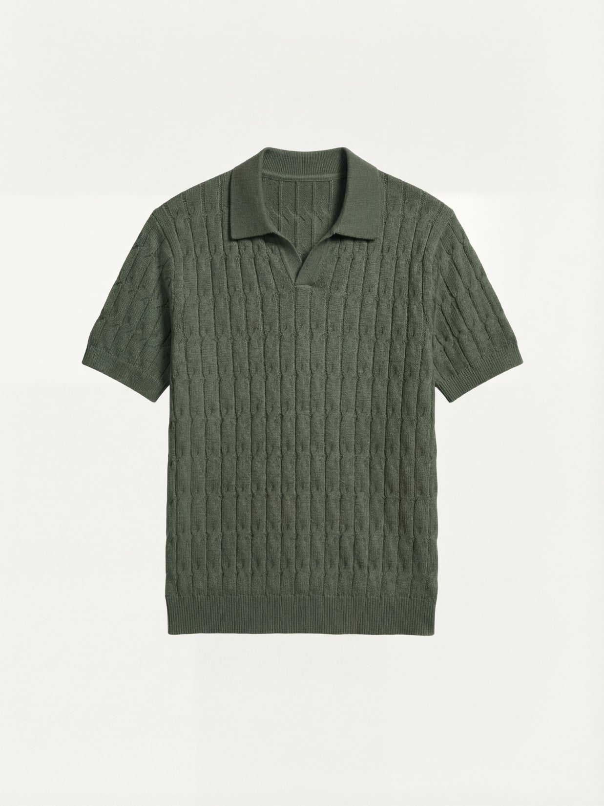 Positano Textured Knit Polo Green
