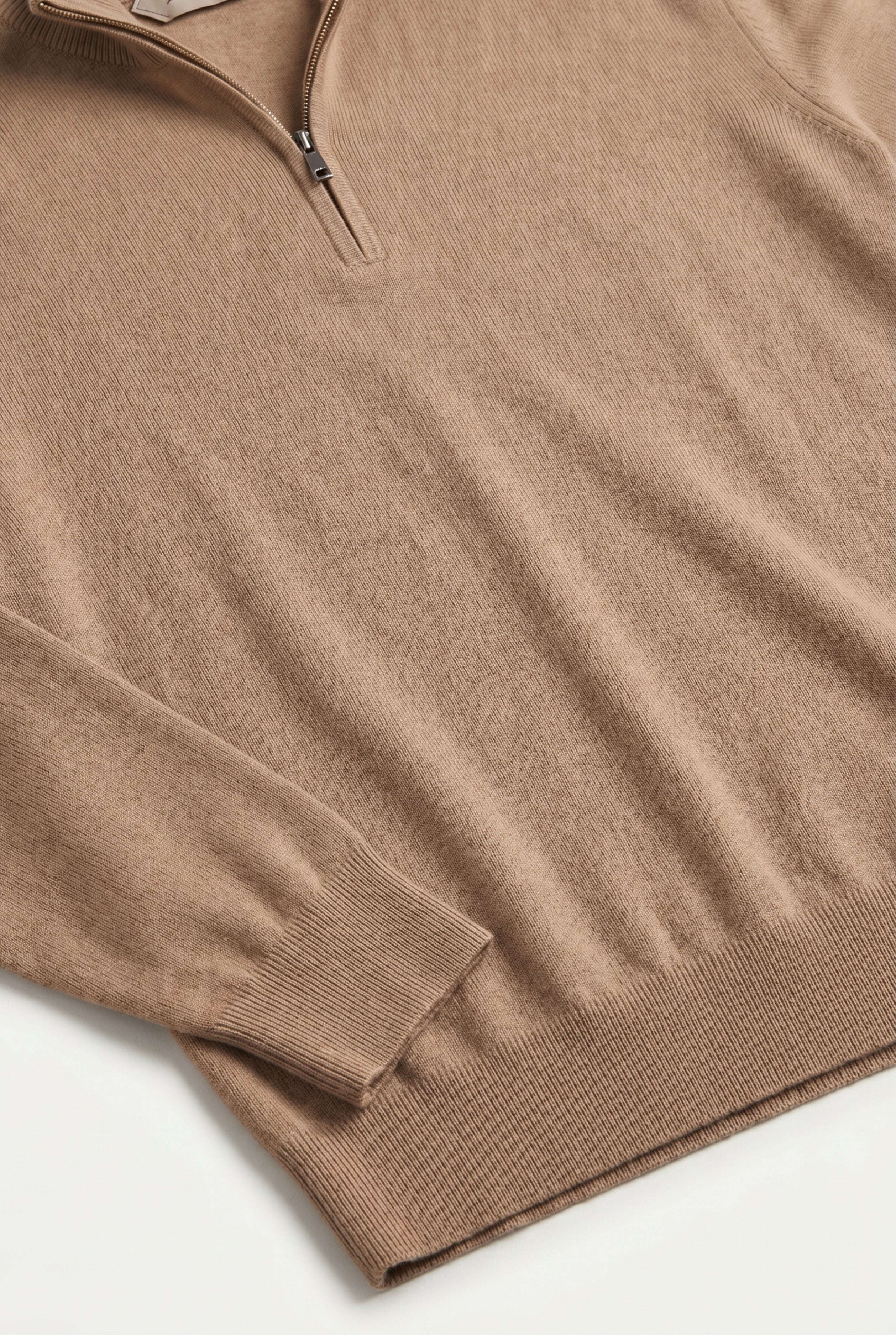 Merino Quarter Zip Camel