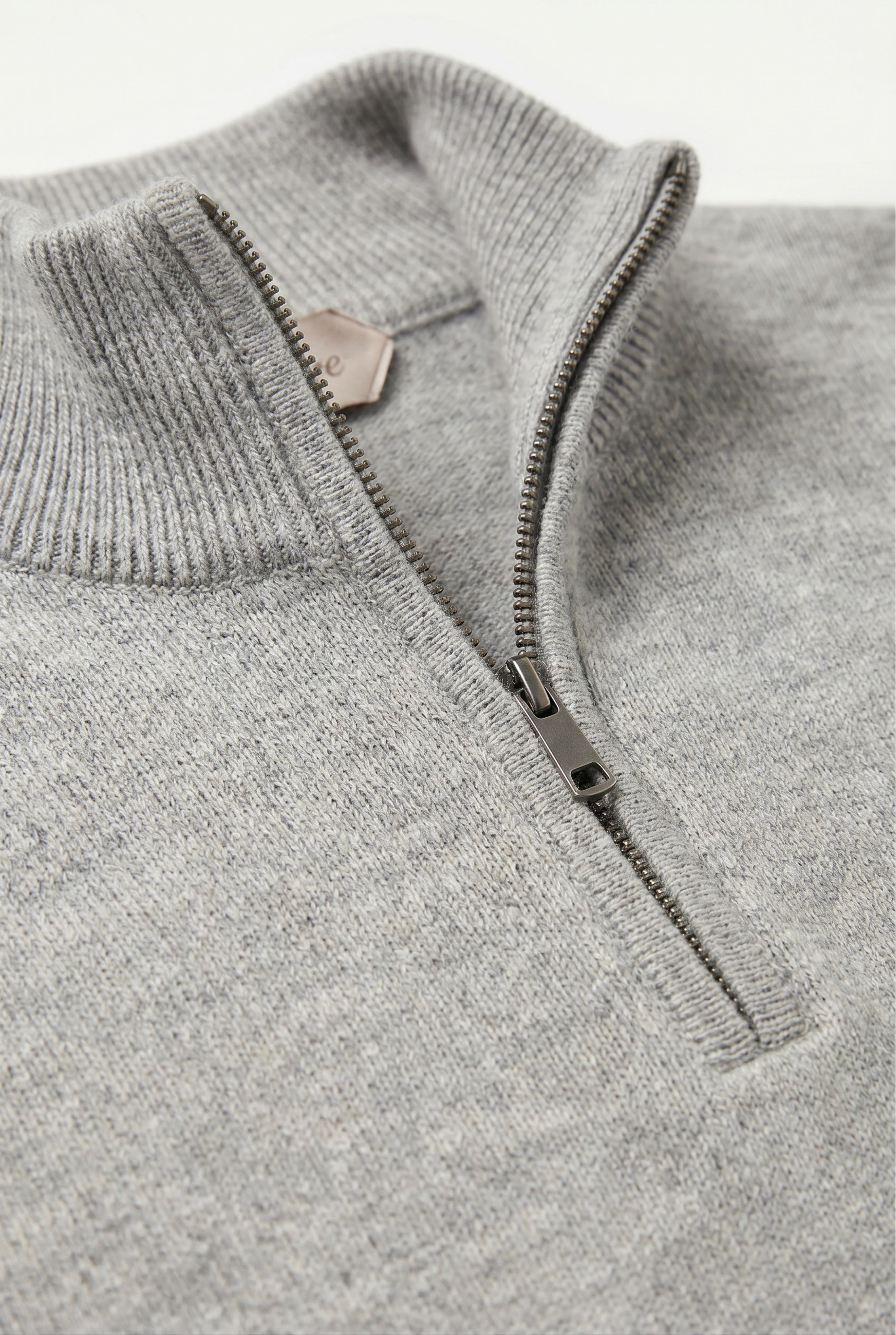 Merino Quarter Zip Grey Marl