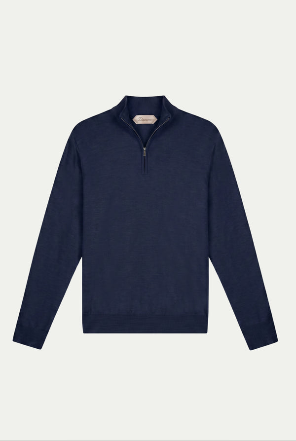 Merino Quarter Zip Navy