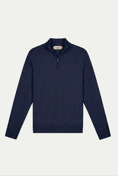 Merino Quarter Zip Navy