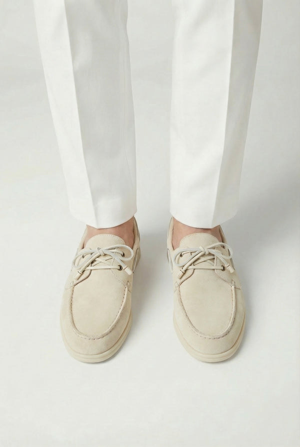Yacht Walk Suede Loafer Cream