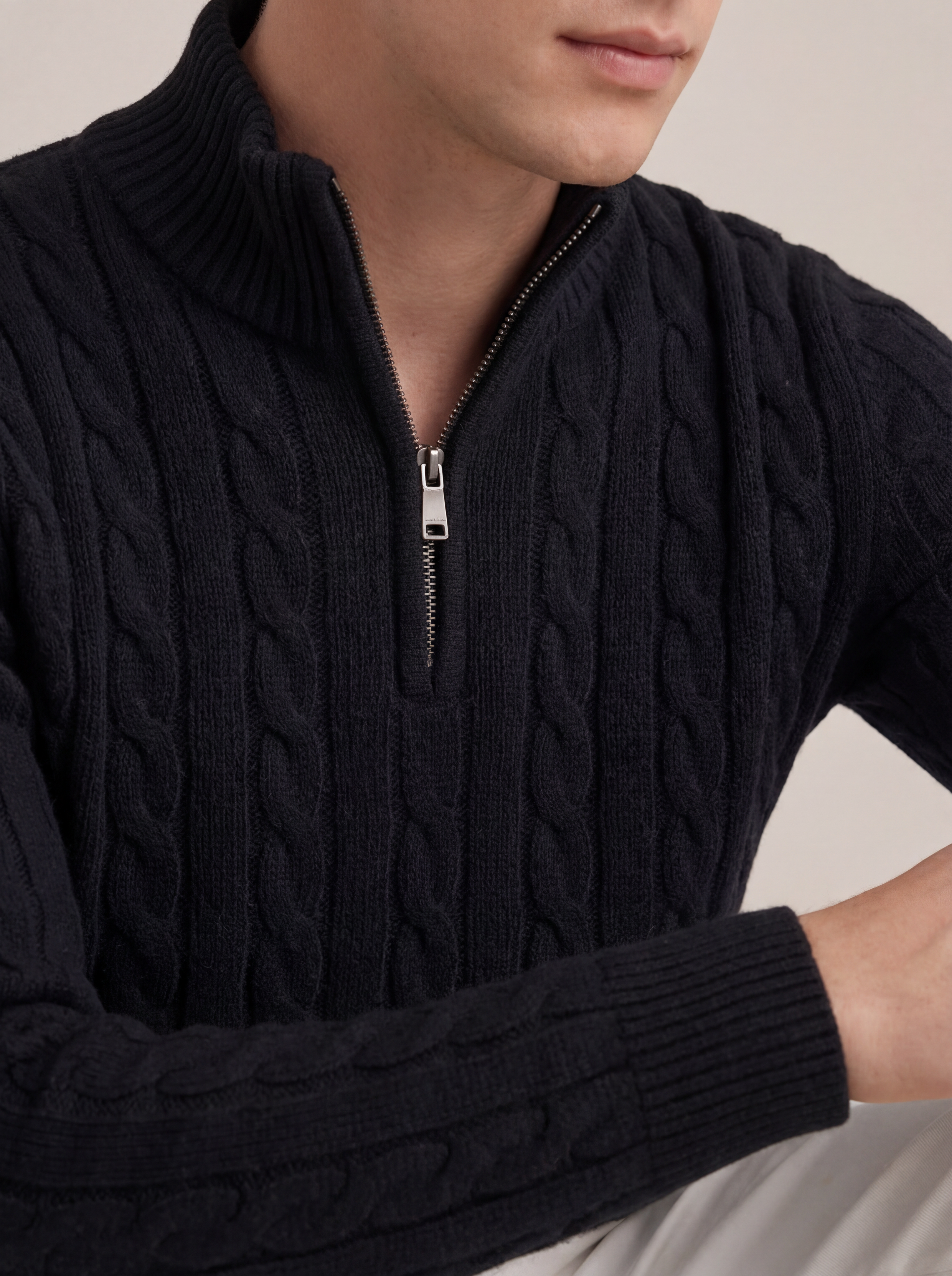 Corsaro Halve-Zip Wool Sweater Black