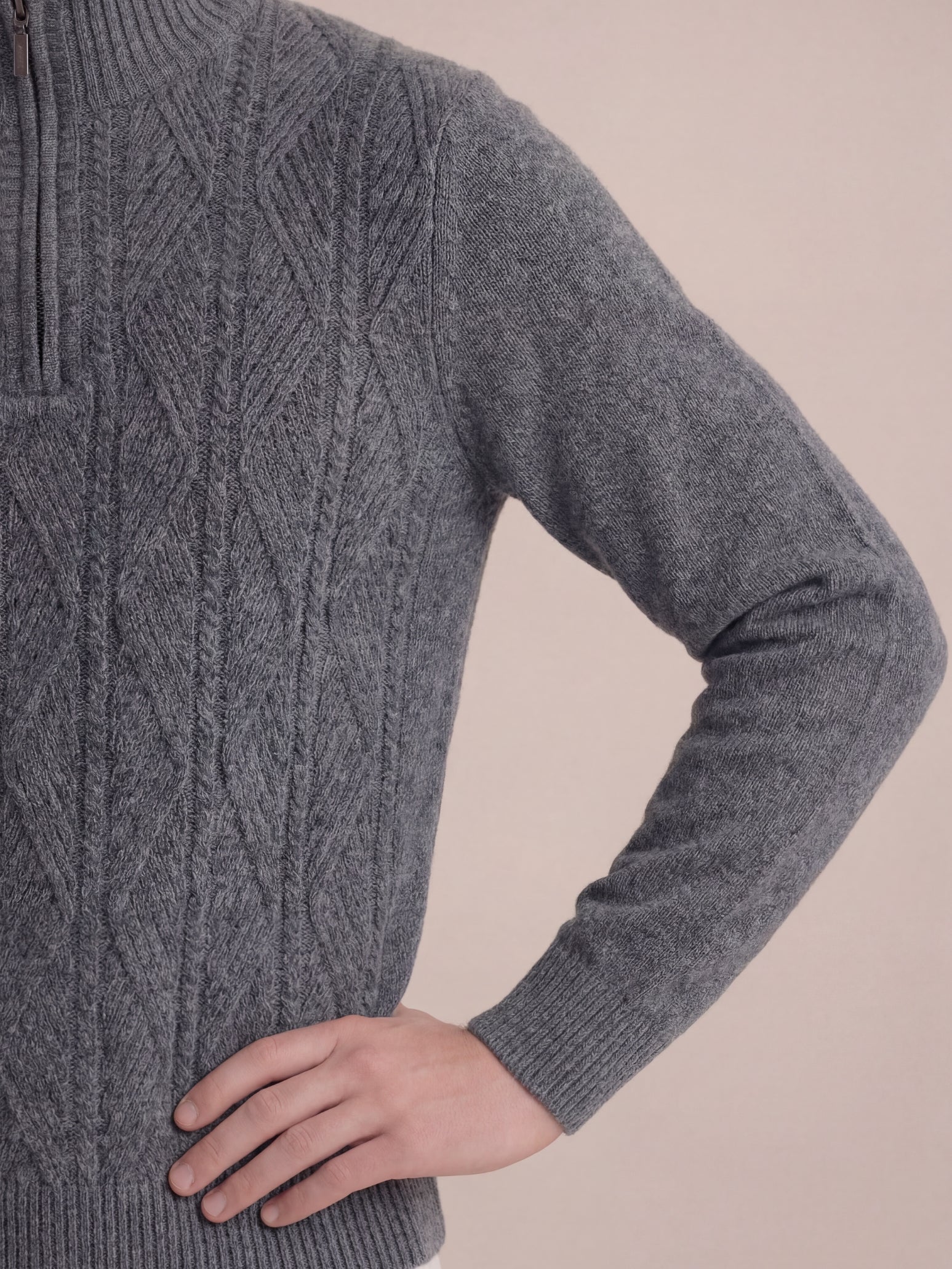 Argentario Half-Zip Knit Grey