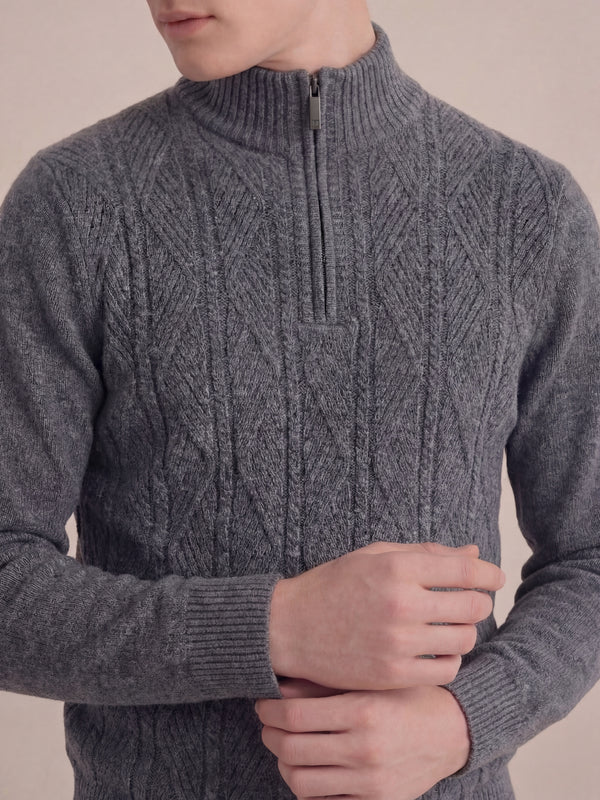 Argentario Half-Zip Knit Grey