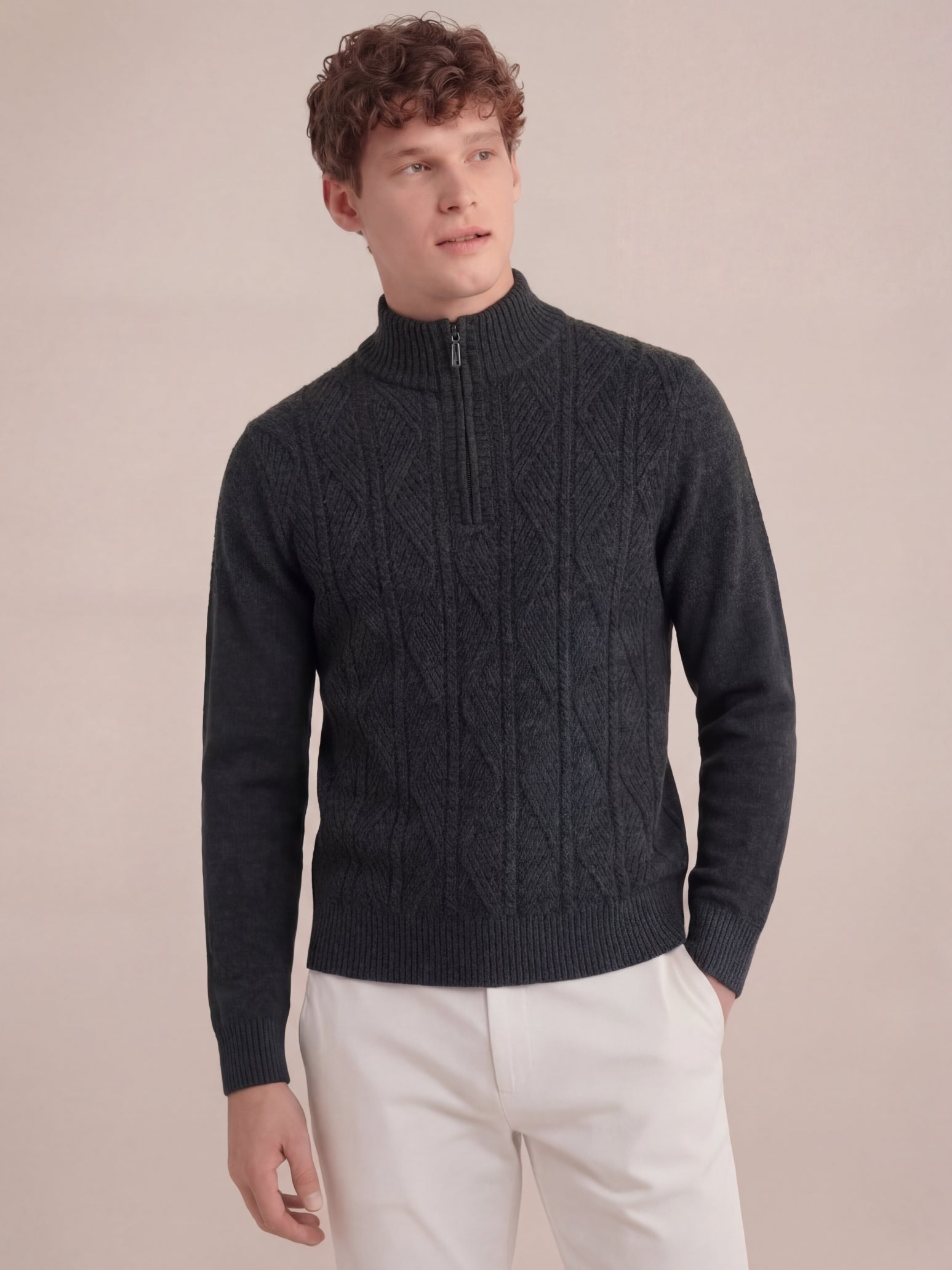 Argentario Half-Zip Knit Dark Grey