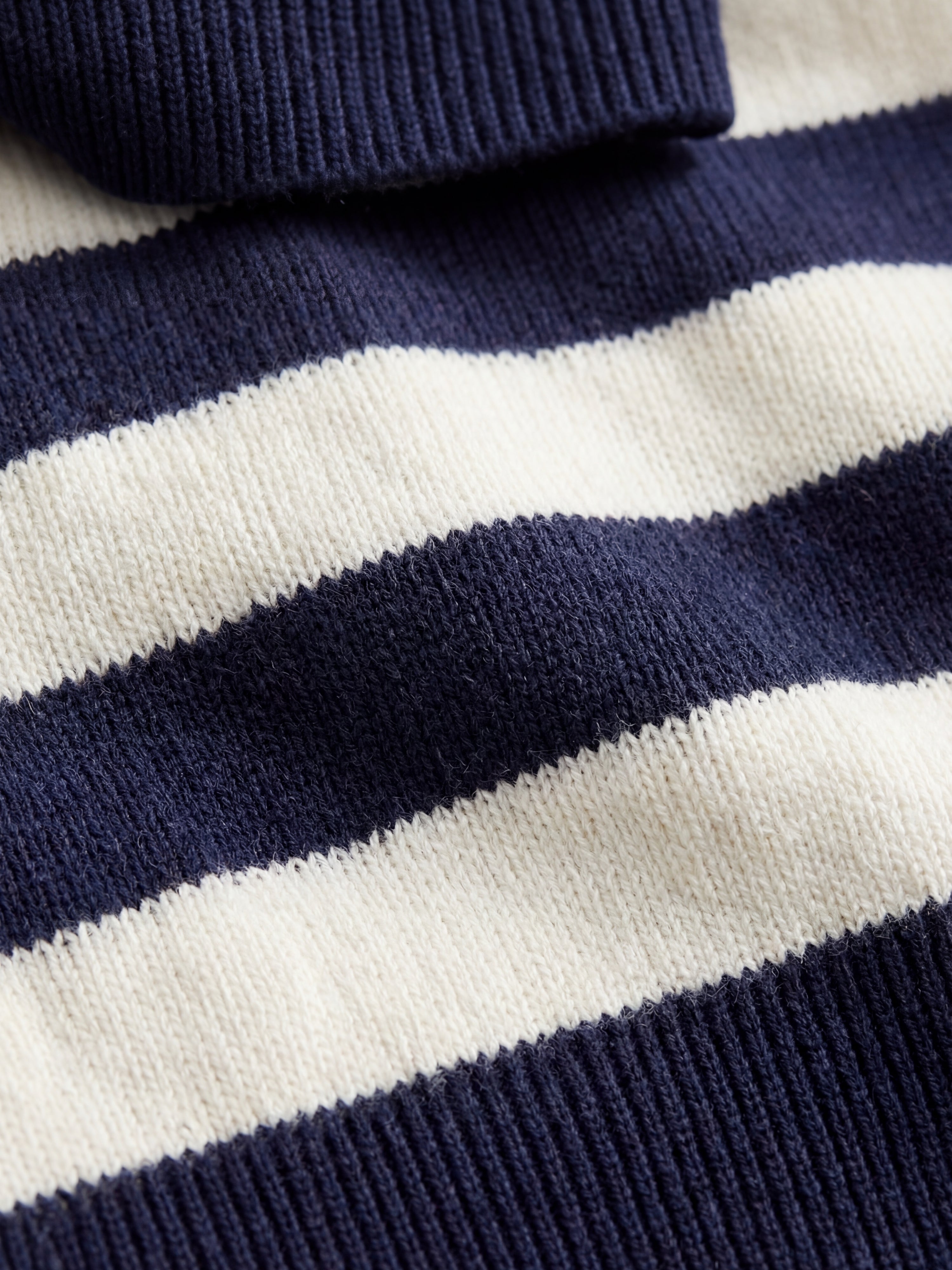 Ravello Ribbed Knit Polo White & Blue