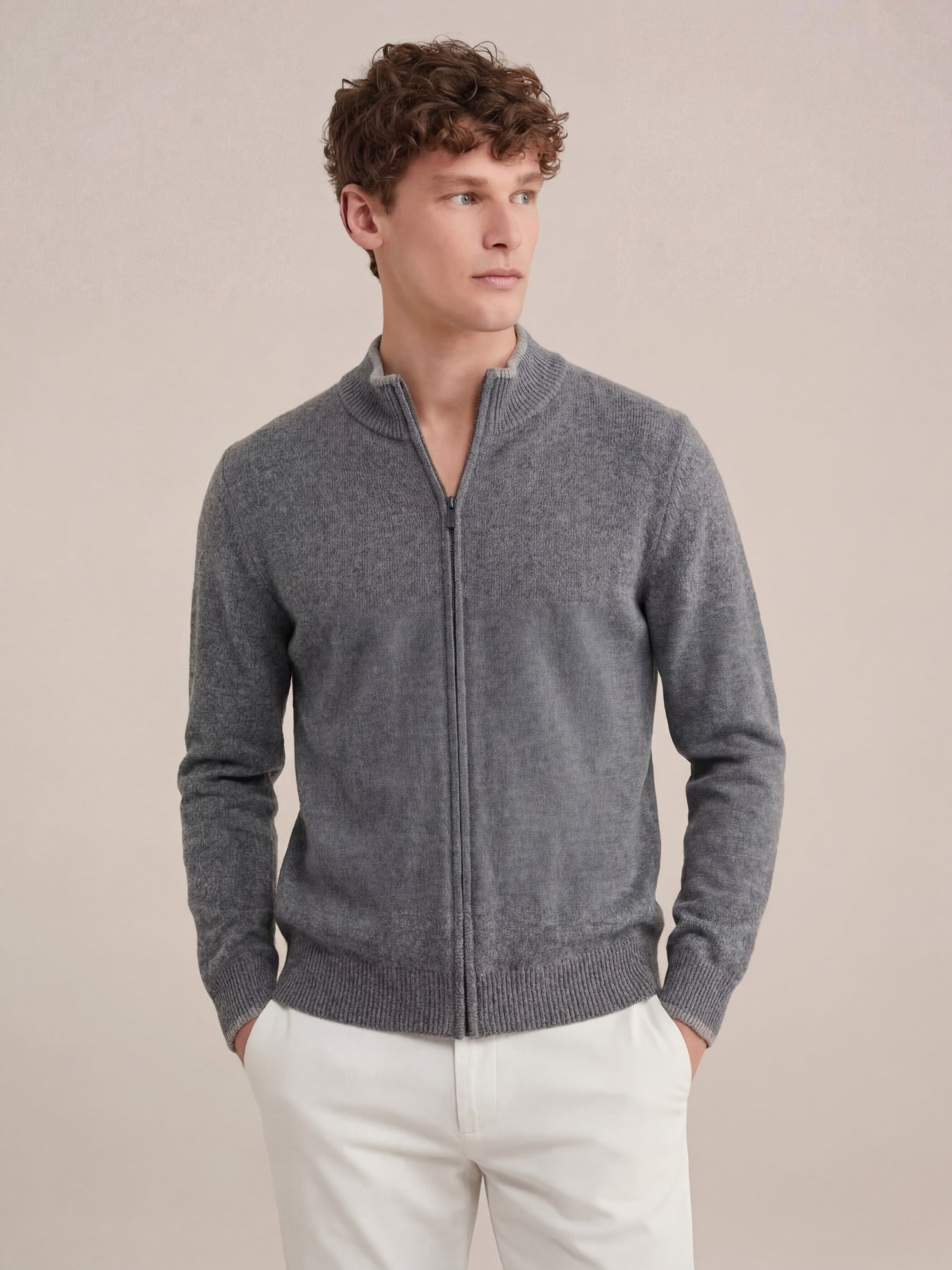 Bellagio Full-Zip Knit Grey