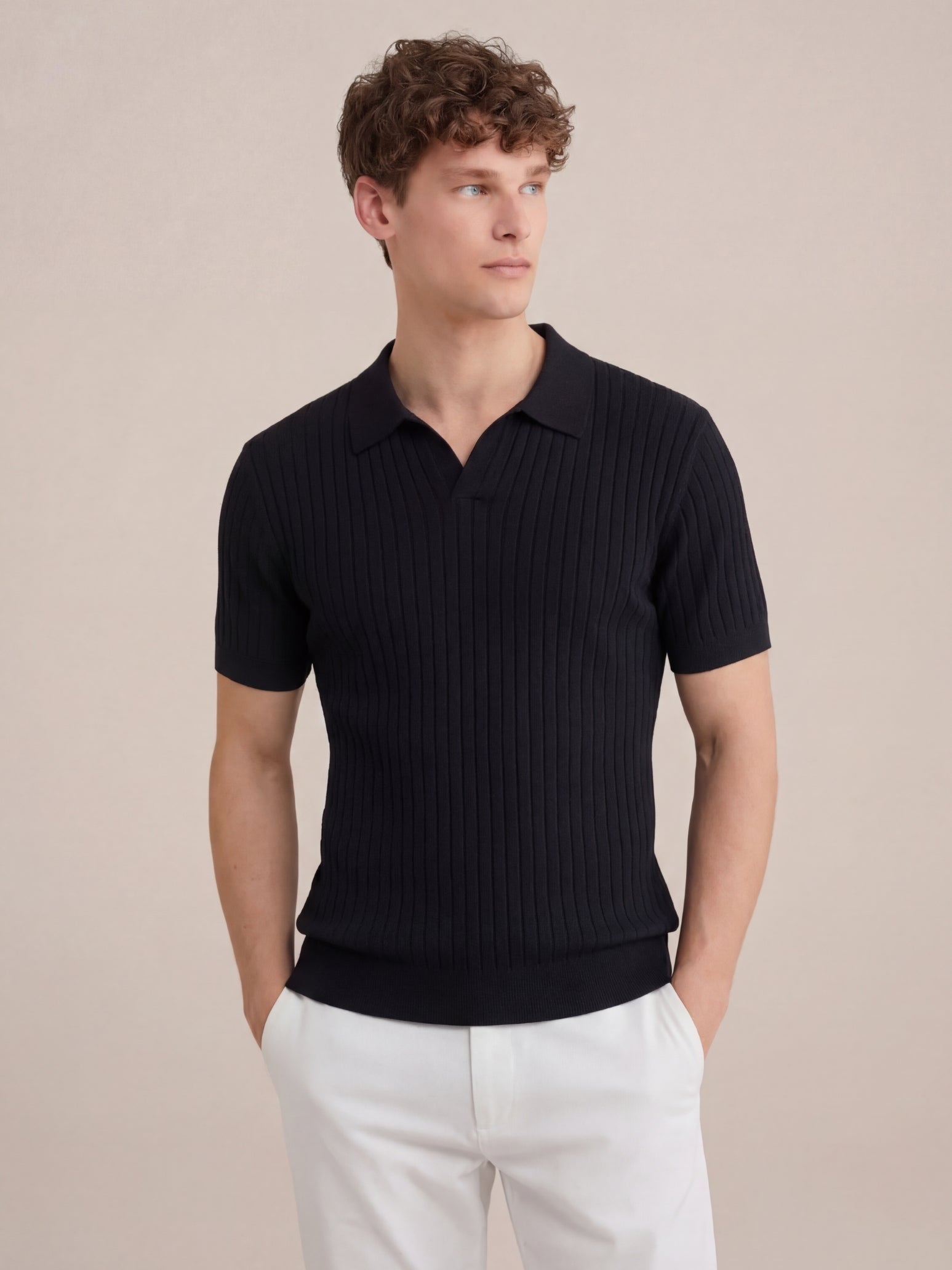 Capri Knit Polo Black
