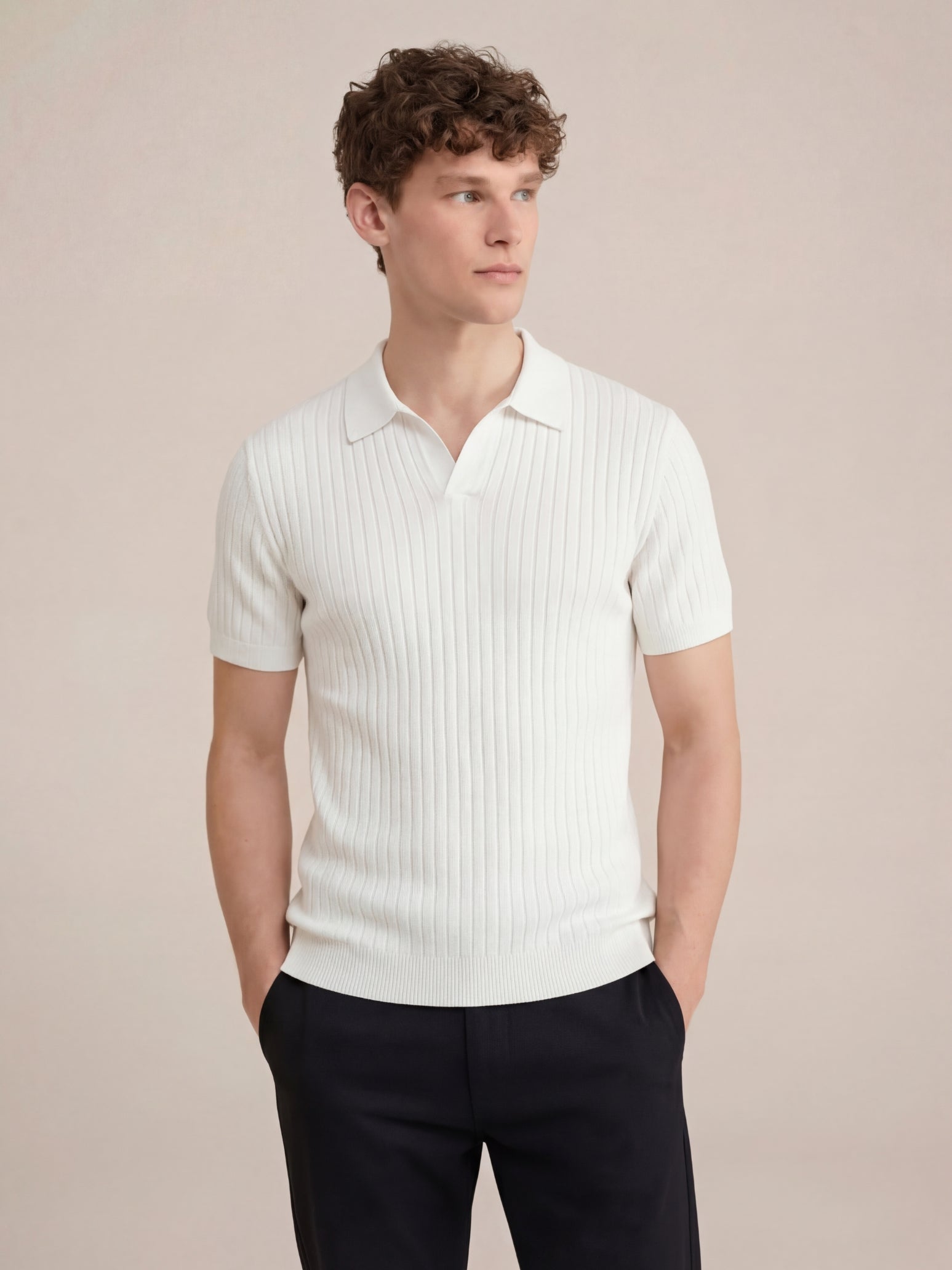Capri Knit Polo White