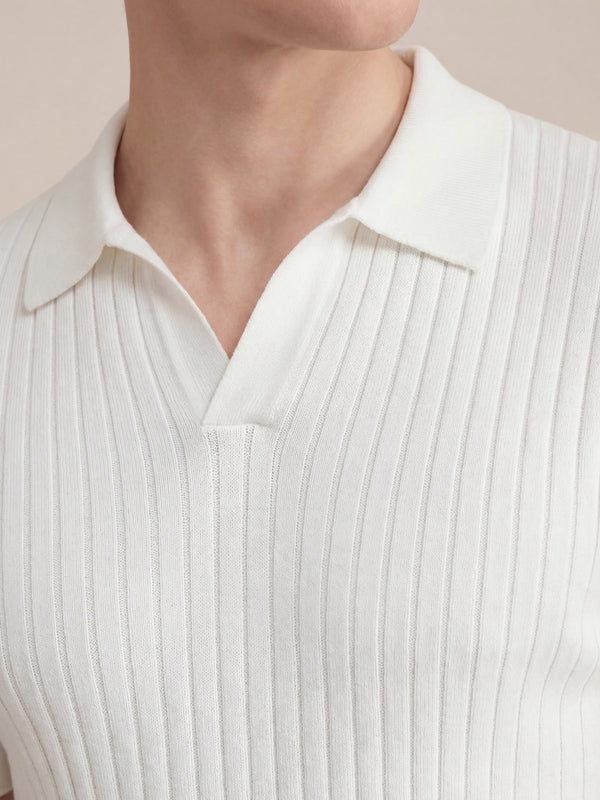 Capri Knit Polo White