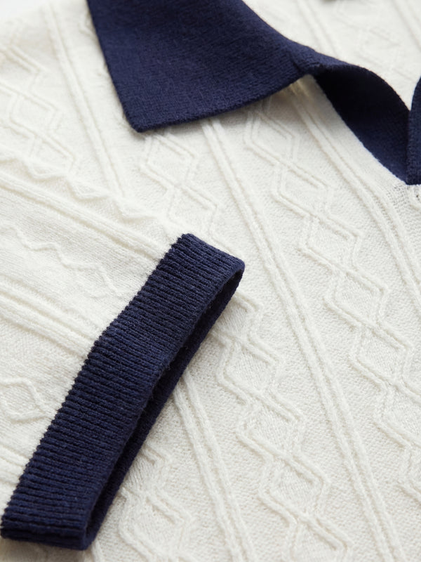 Cabo Knit Polo White