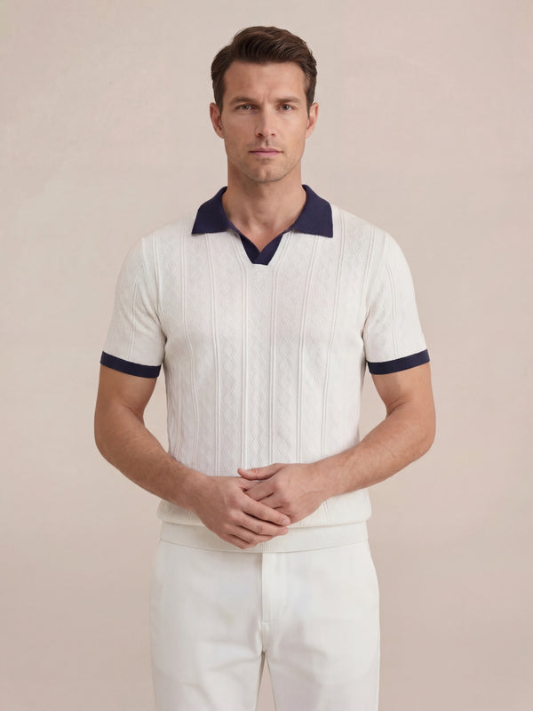 Cabo Knit Polo White