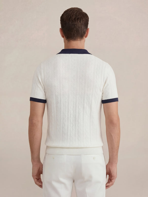 Cabo Knit Polo White