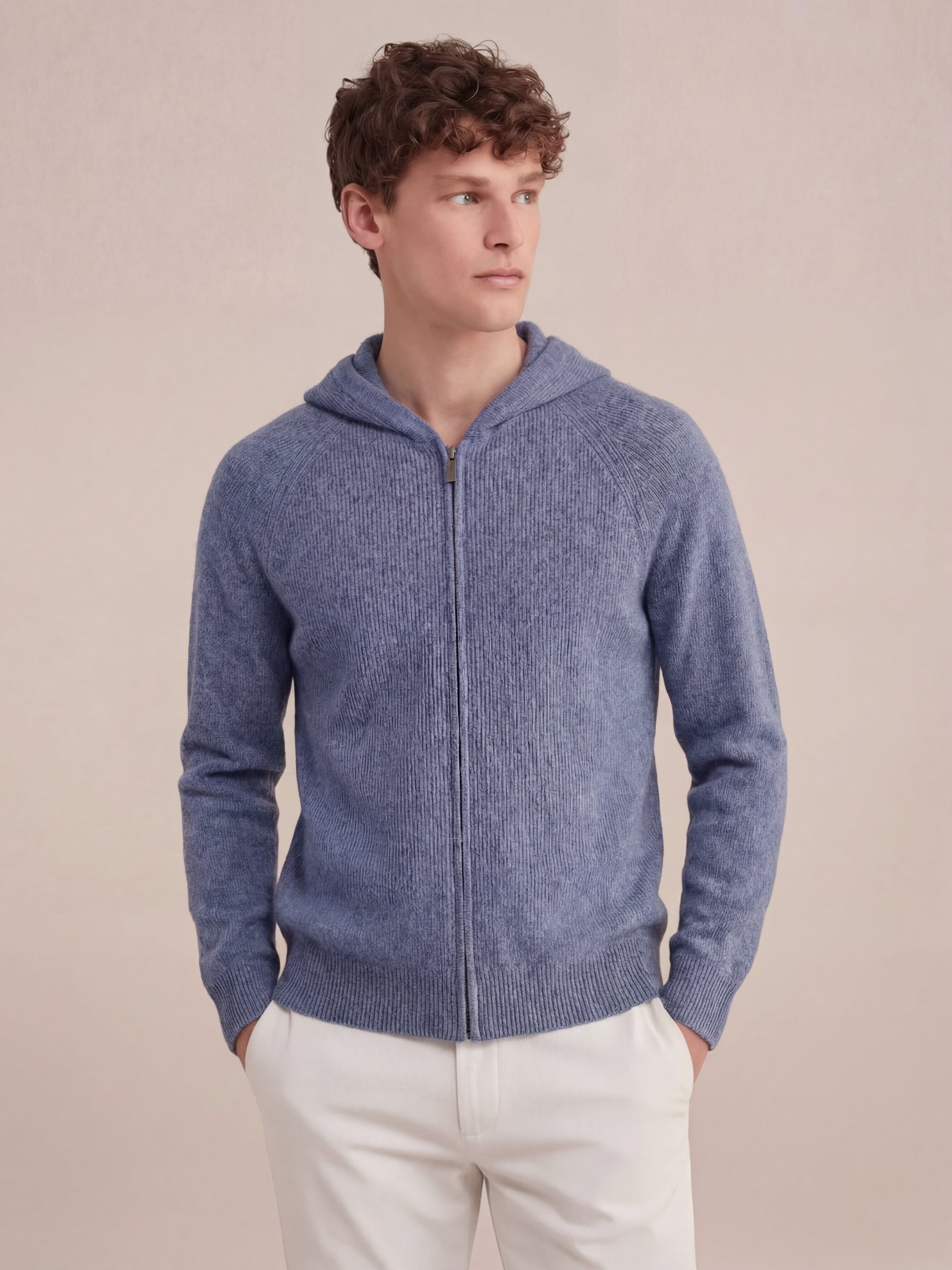 Cortina Knit Hoodie Blue