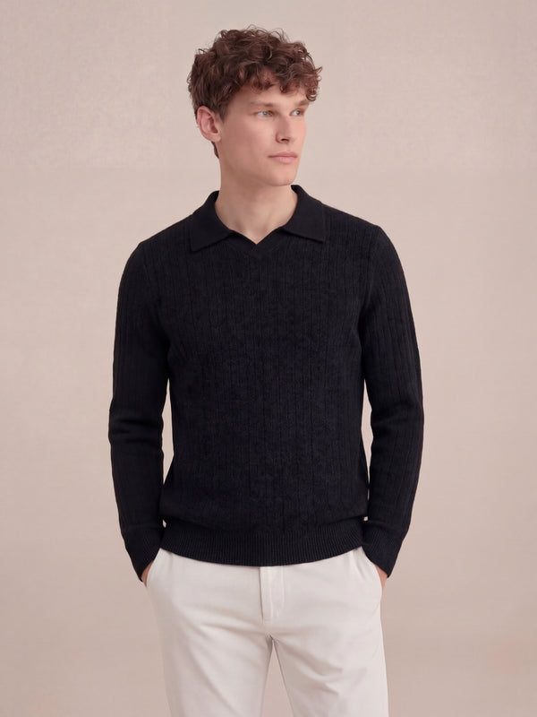Milano Knit Polo Black