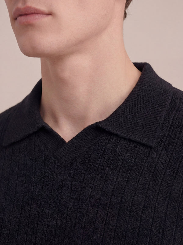Milano Knit Polo Black
