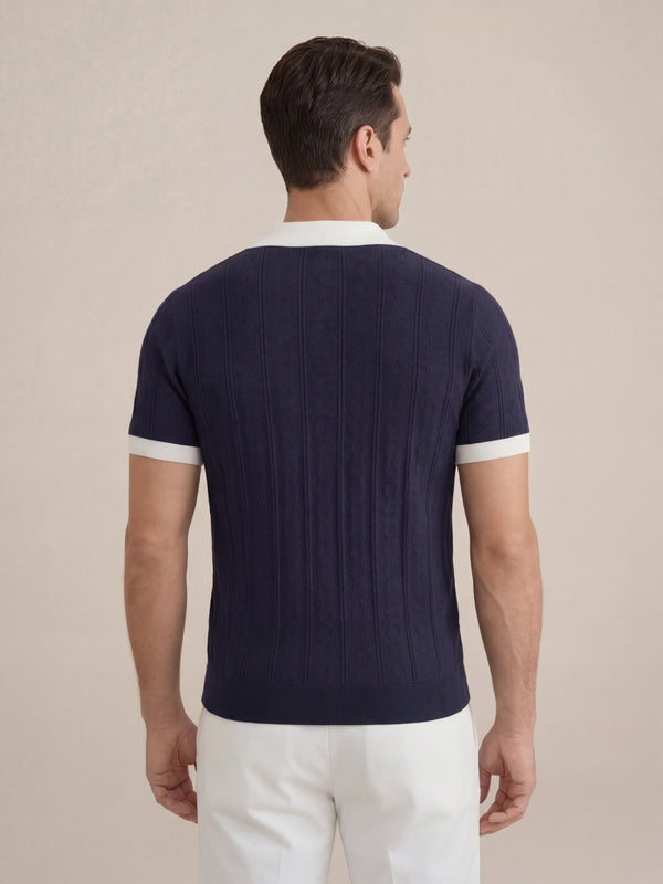Cabo Knit Polo Navy