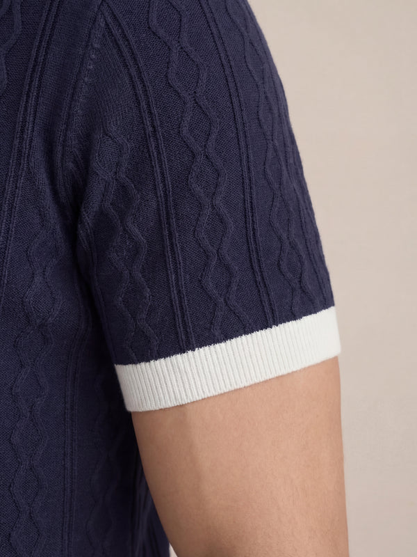 Cabo Knit Polo Navy