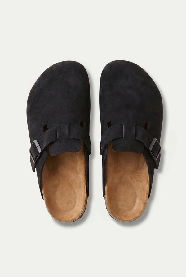 Oslo Suede Clog Black