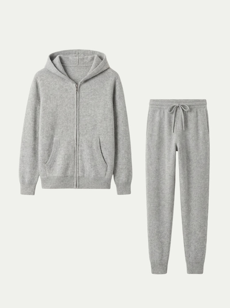 Ziamore Hooded Cashmere Set Grey