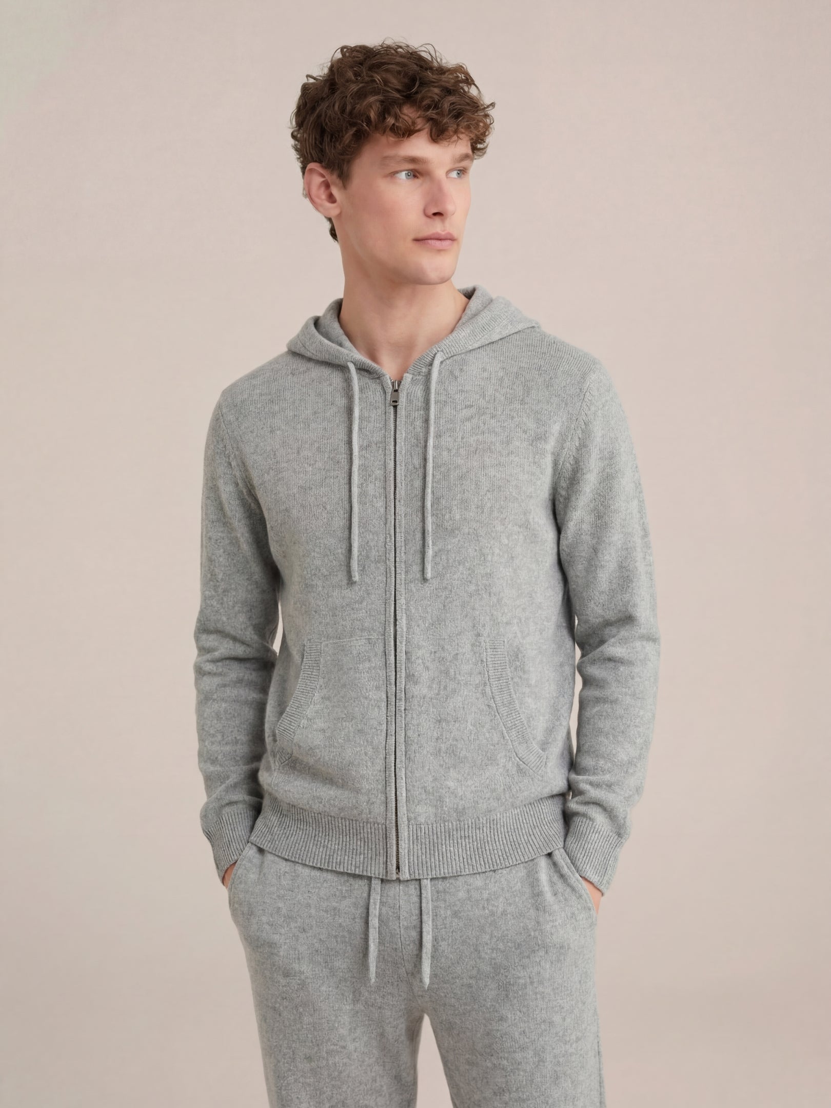 Ziamore Hooded Cashmere Set Grey