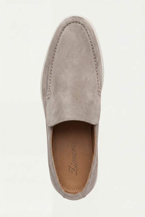Amalfi Suede City Loafer Light Gray