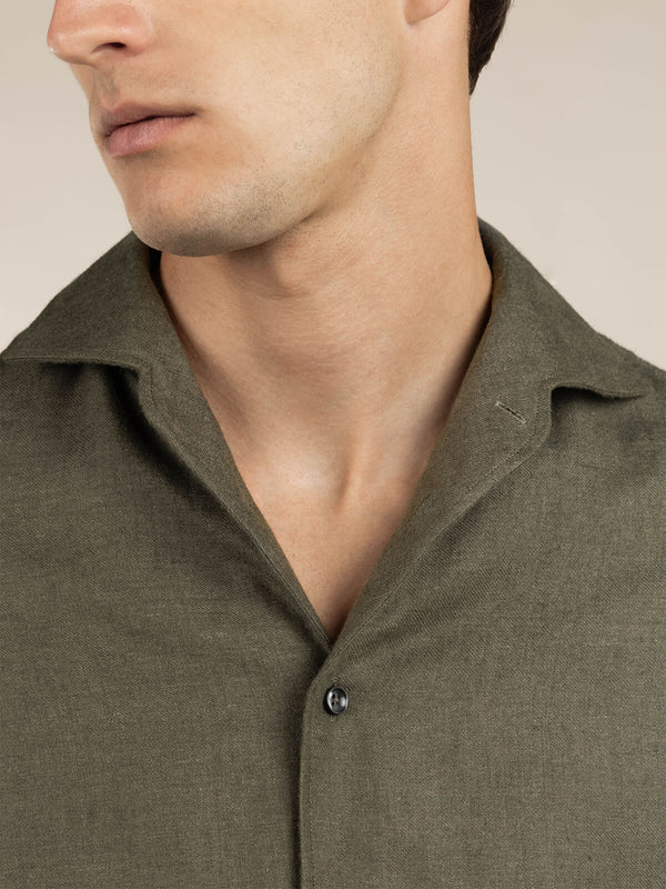 Linen Seaside Shirt Shirt Olive
