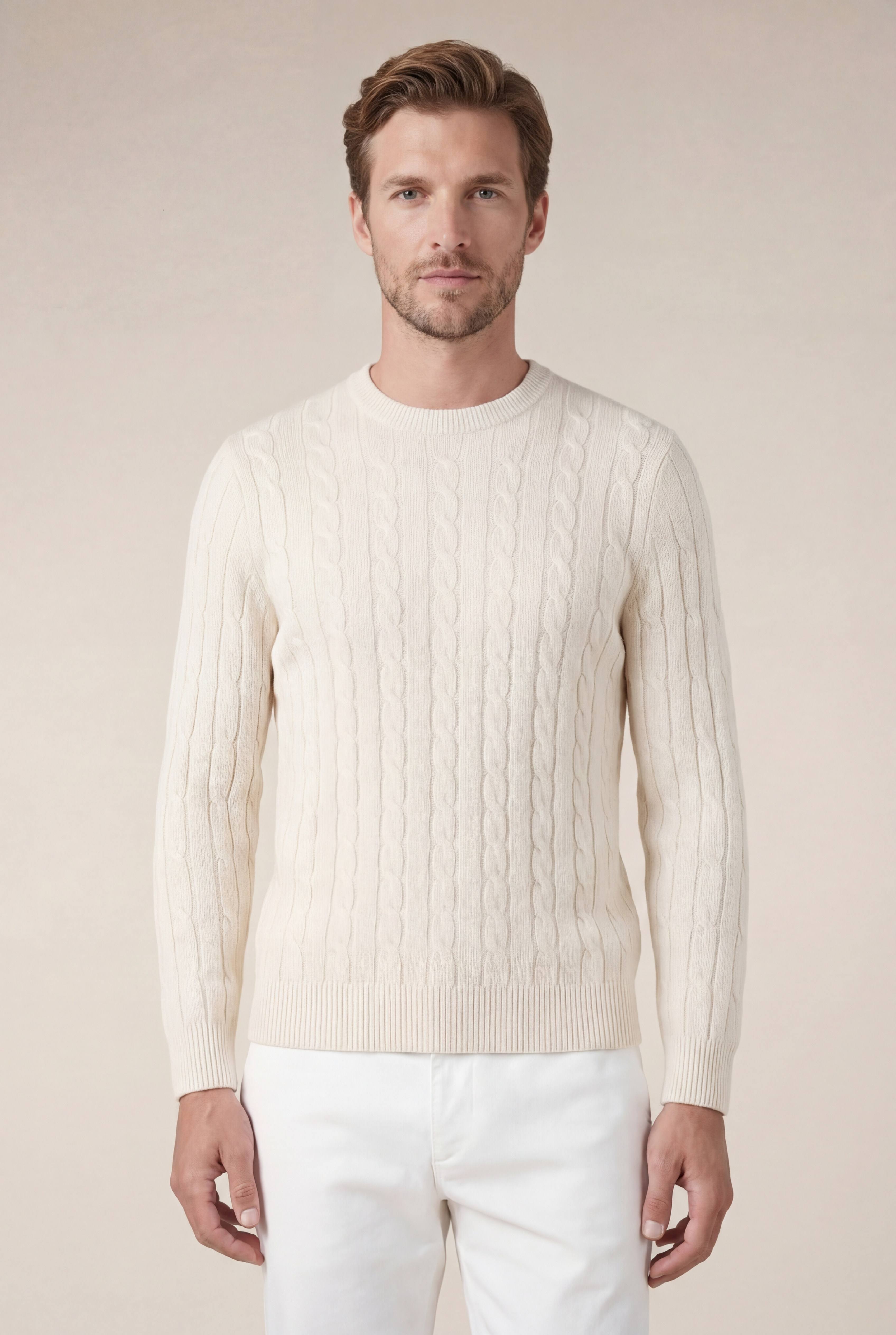 Como Cashmere Crewneck Beige