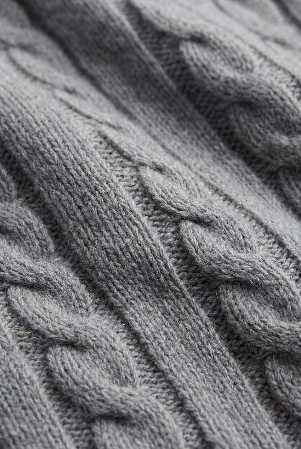 Como Cashmere Quarter Zip Dark Grey