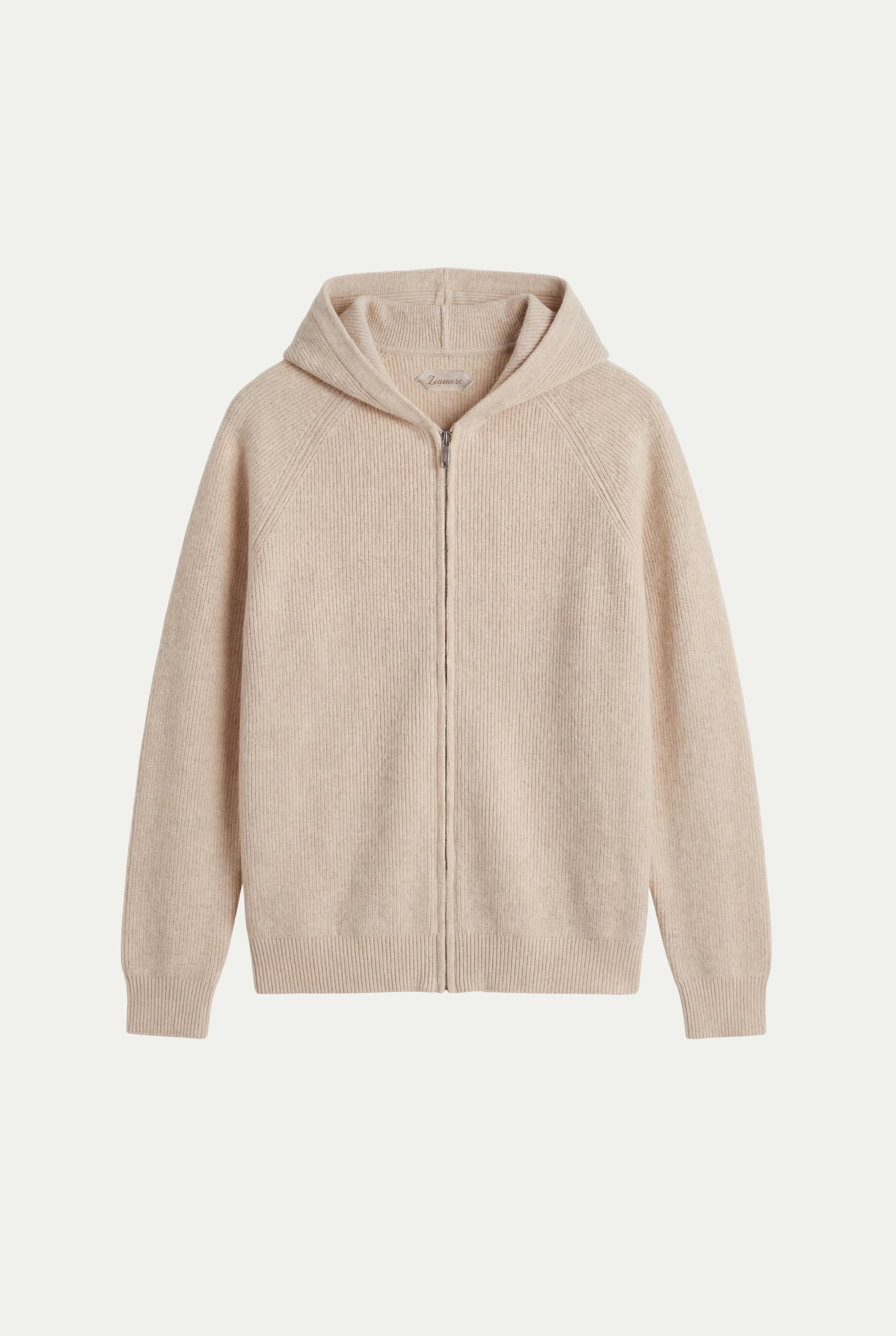 Cortina Cashmere Zip Hoodie Beige