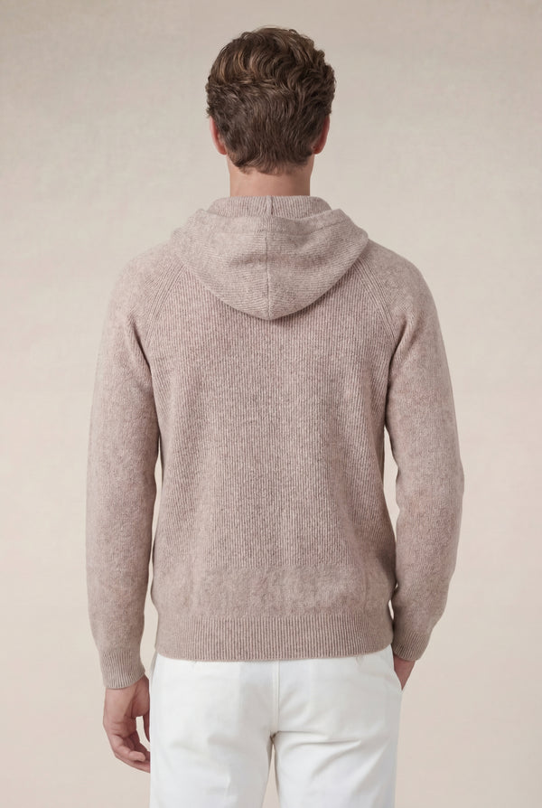 Cortina Cashmere Zip Hoodie Brown