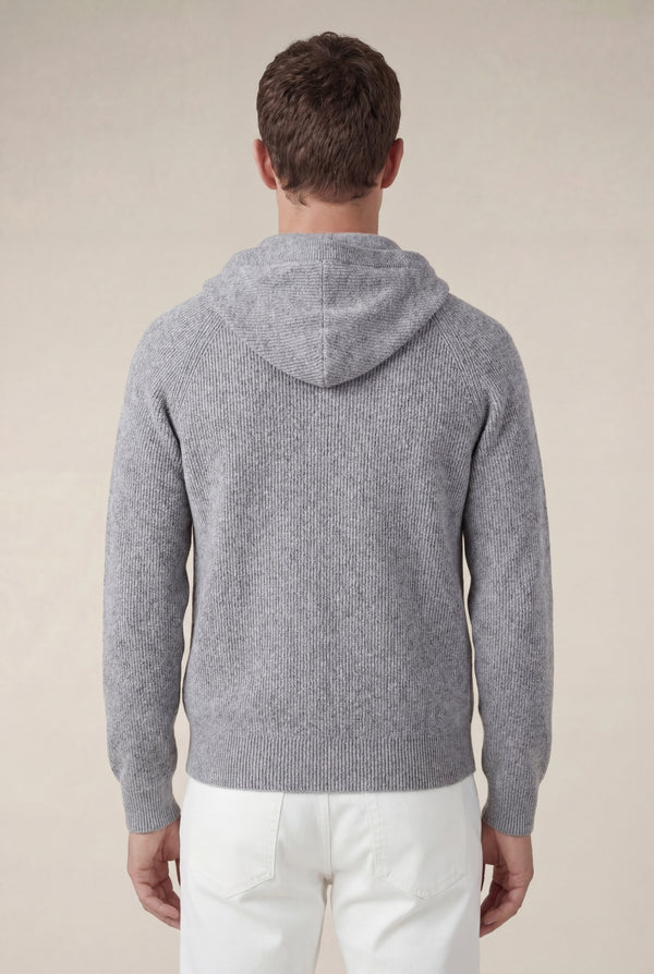 Cortina Cashmere Zip Hoodie Grey