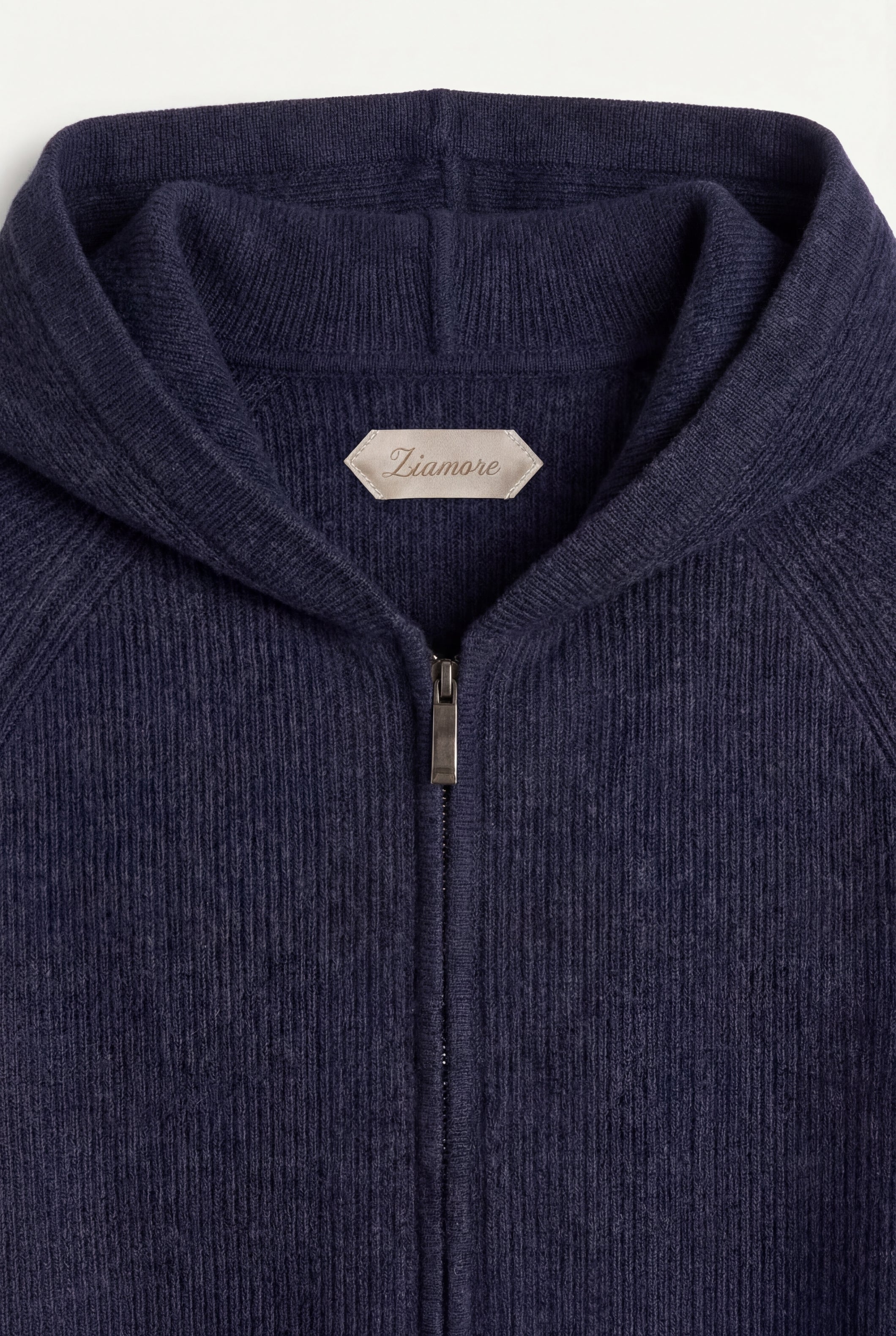 Cortina Cashmere Zip Hoodie Navy