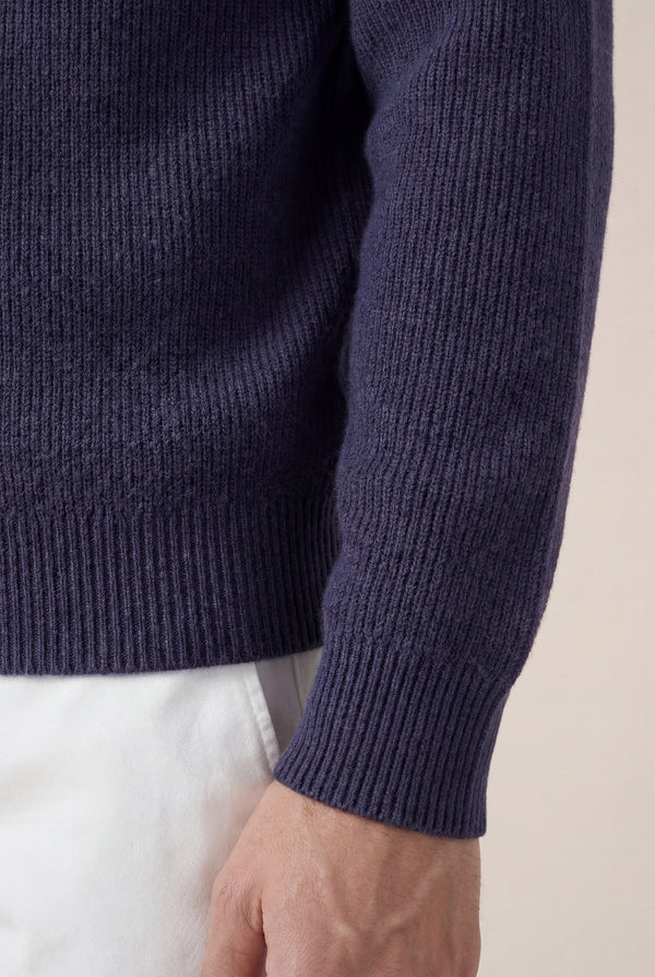 Cortina Cashmere Zip Hoodie Navy