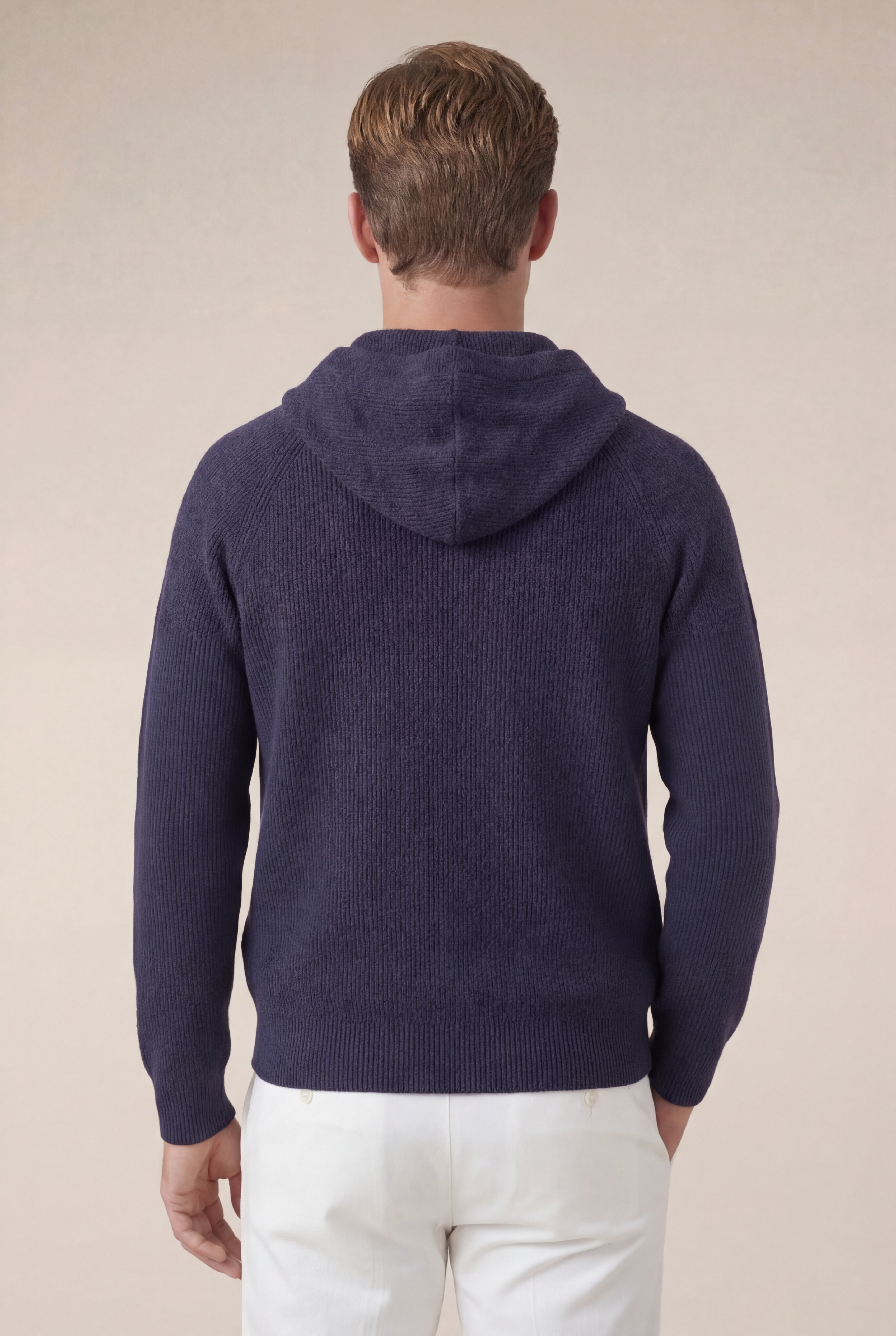 Cortina Cashmere Zip Hoodie Navy