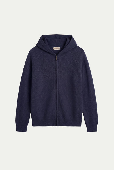 Cortina Cashmere Zip Hoodie Navy