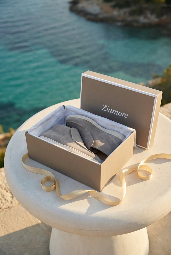 Amalfi Suede City Loafer Light Gray