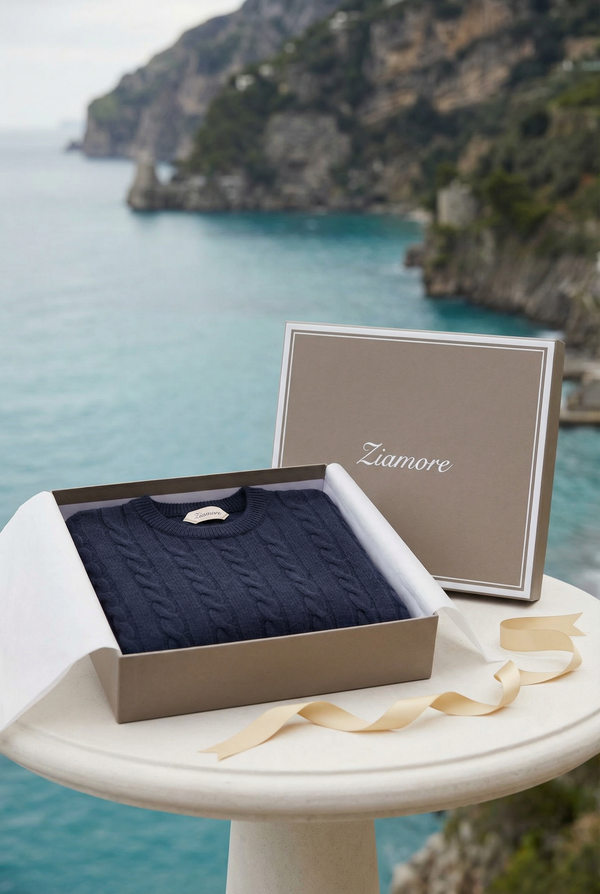 Como Cashmere Crewneck Navy
