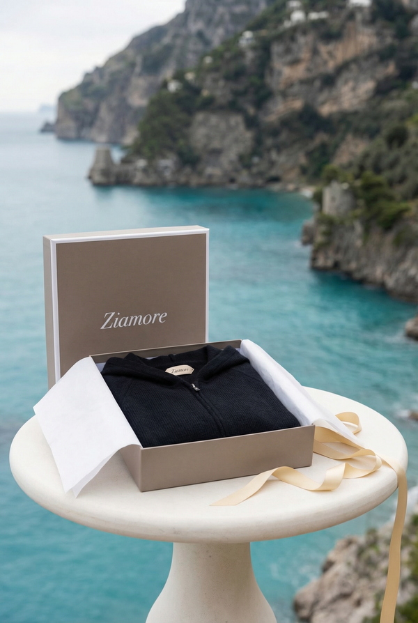 Cortina Cashmere Zip Hoodie Black