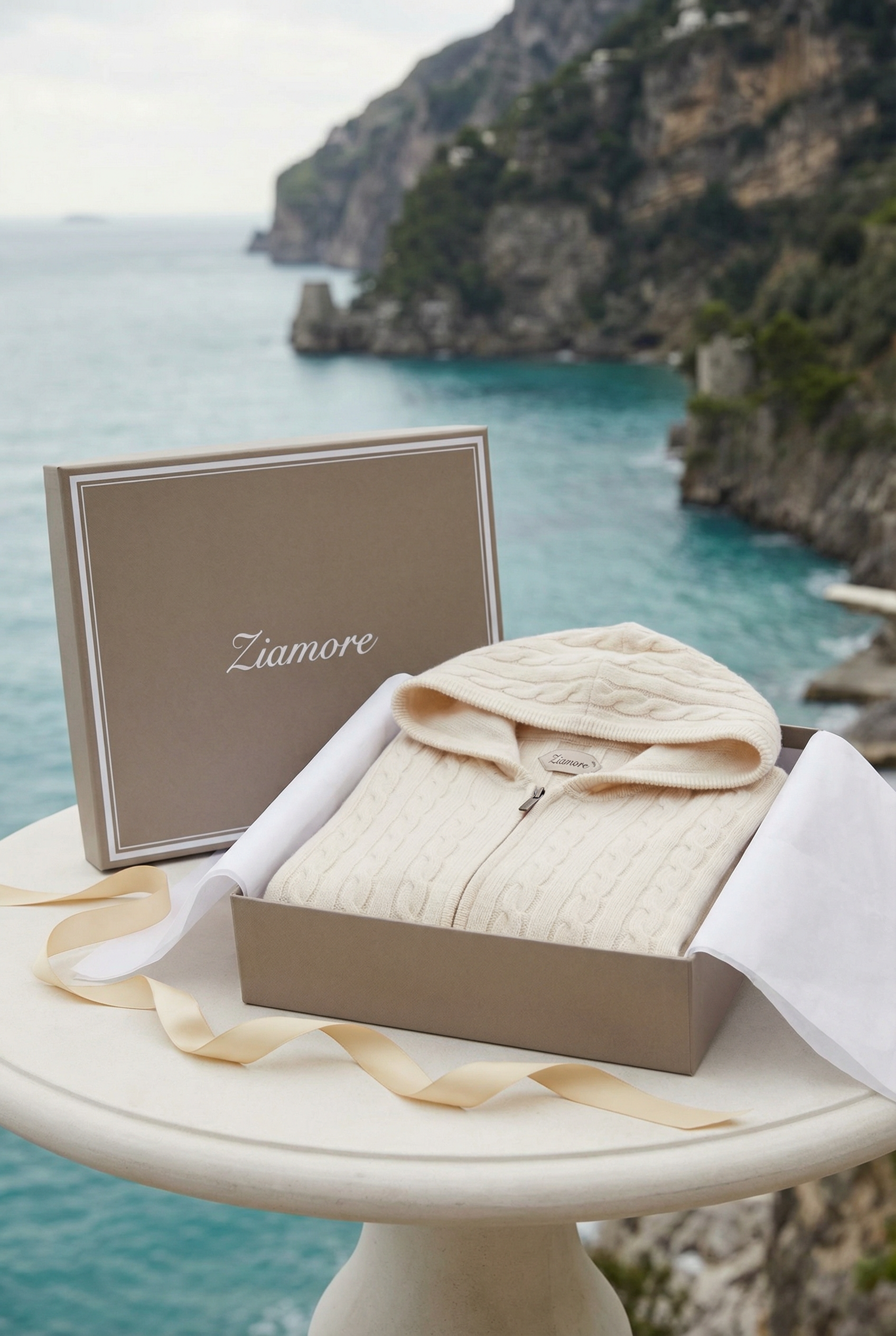 Como Cashmere Hoodie Beige