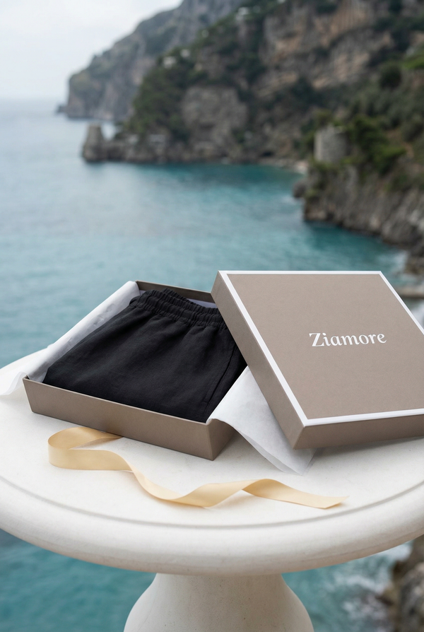 Amalfi Linen Short Black