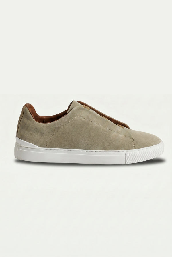 Monaco Suede Triple Stitch Sneaker Saga Olive