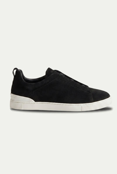 Monaco Suede Triple Stitch Sneaker Black